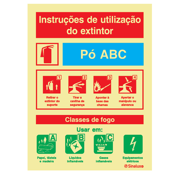 Sinal de Agente Extintor Sinalux P0594