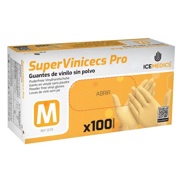 Luvas Vinil Natural 8100 Sem Pó (Cx 100 unidades)