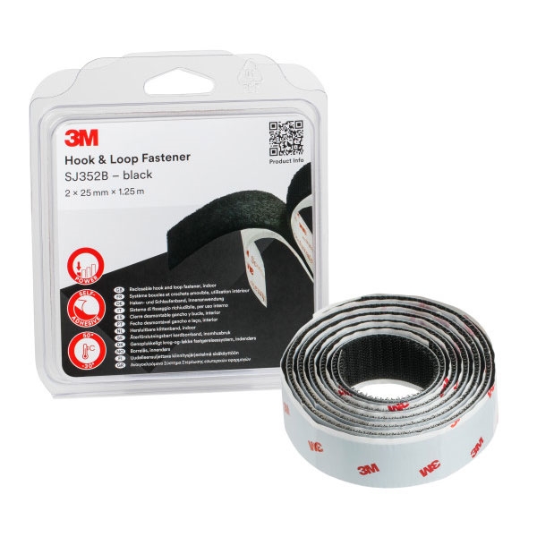 União Desmontável Preto 3M™ Hook & Loop™ SJ352B