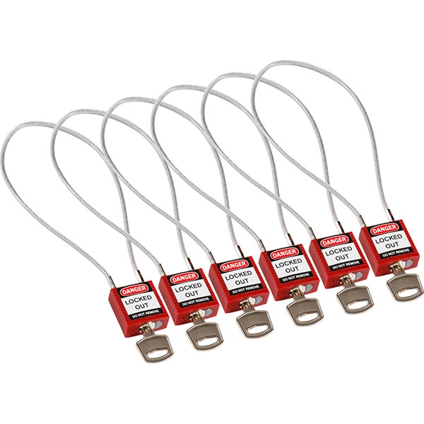 Cadeado Aço/PVC 230mm Brady 195976 (6 unidades)